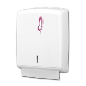 Distributeur blanc pour essuie mains pliés